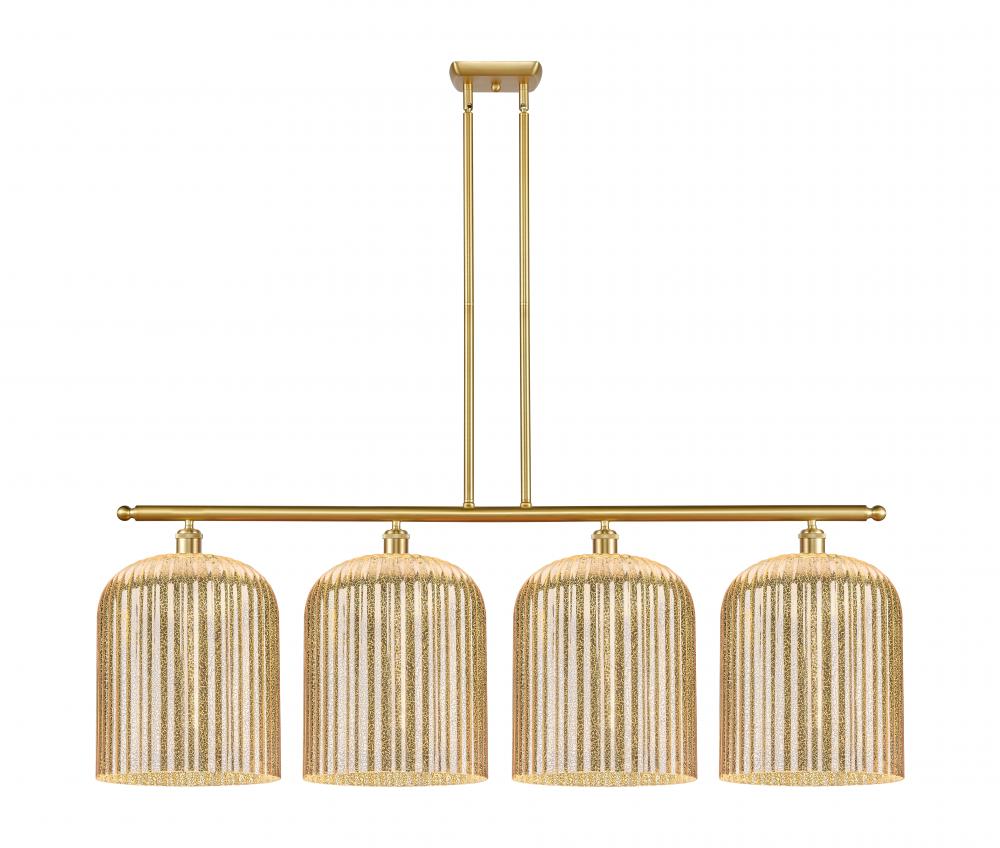 Bridal Veil - 4 Light - 48 inch - Satin Gold - Stem hung - Island Light