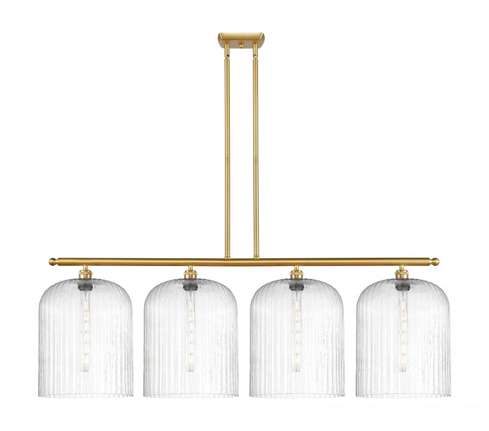 Bridal Veil - 4 Light - 48 inch - Satin Gold - Stem hung - Island Light