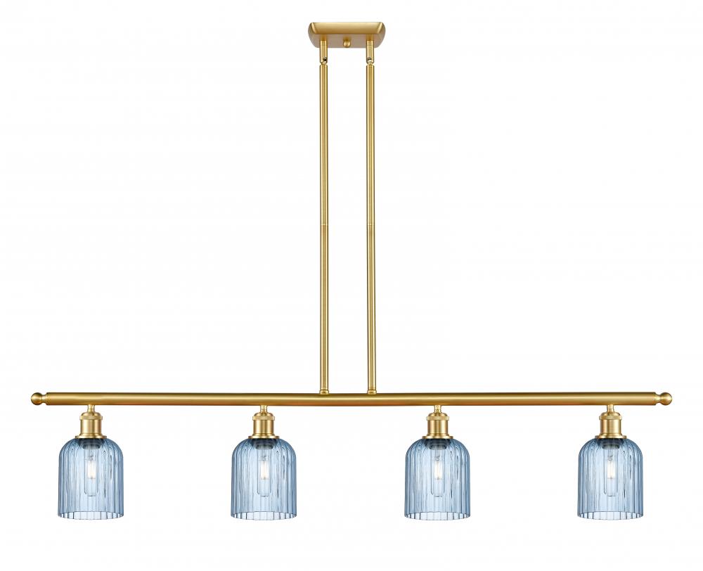 Bridal Veil - 4 Light - 48 inch - Satin Gold - Stem hung - Island Light