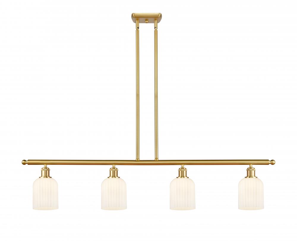 Bridal Veil - 4 Light - 48 inch - Satin Gold - Stem hung - Island Light