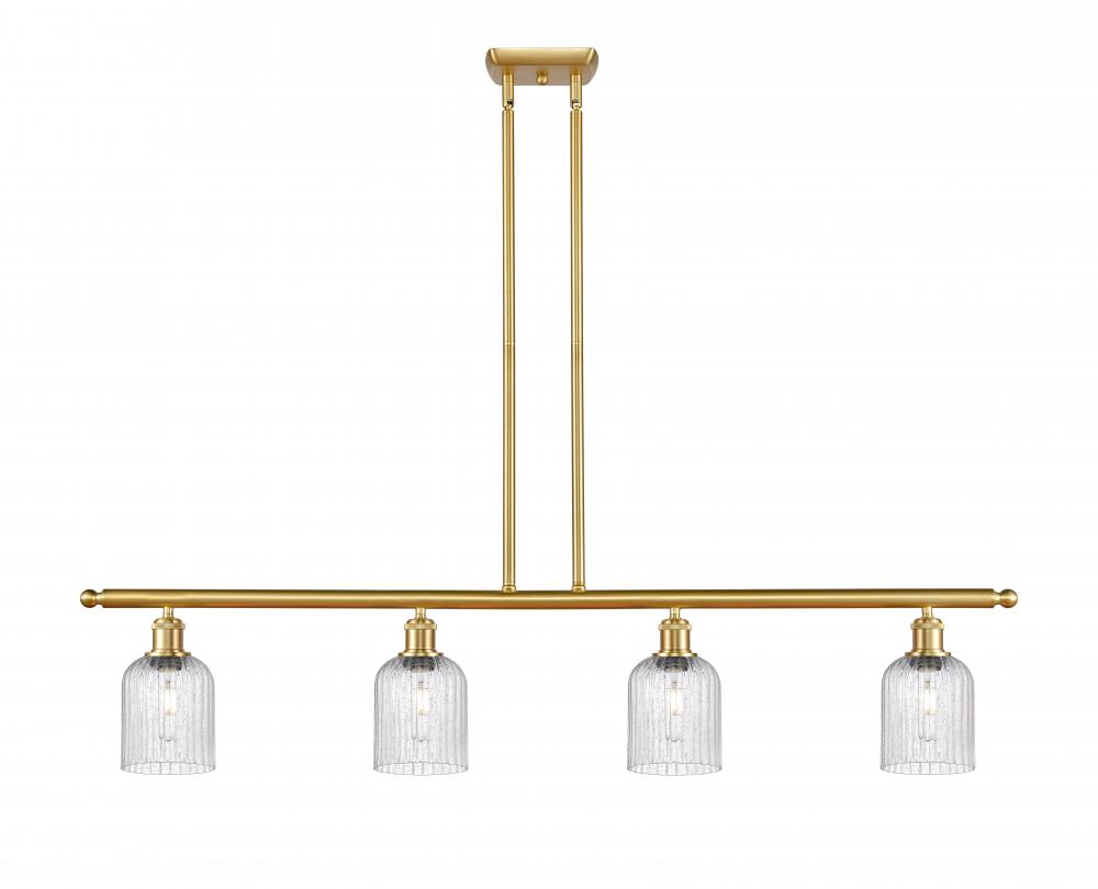 Bridal Veil - 4 Light - 48 inch - Satin Gold - Stem hung - Island Light