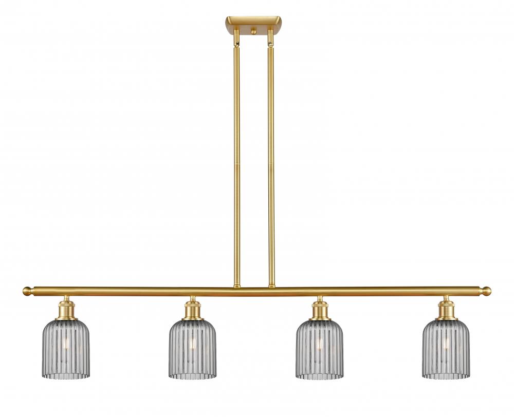 Bridal Veil - 4 Light - 48 inch - Satin Gold - Stem hung - Island Light