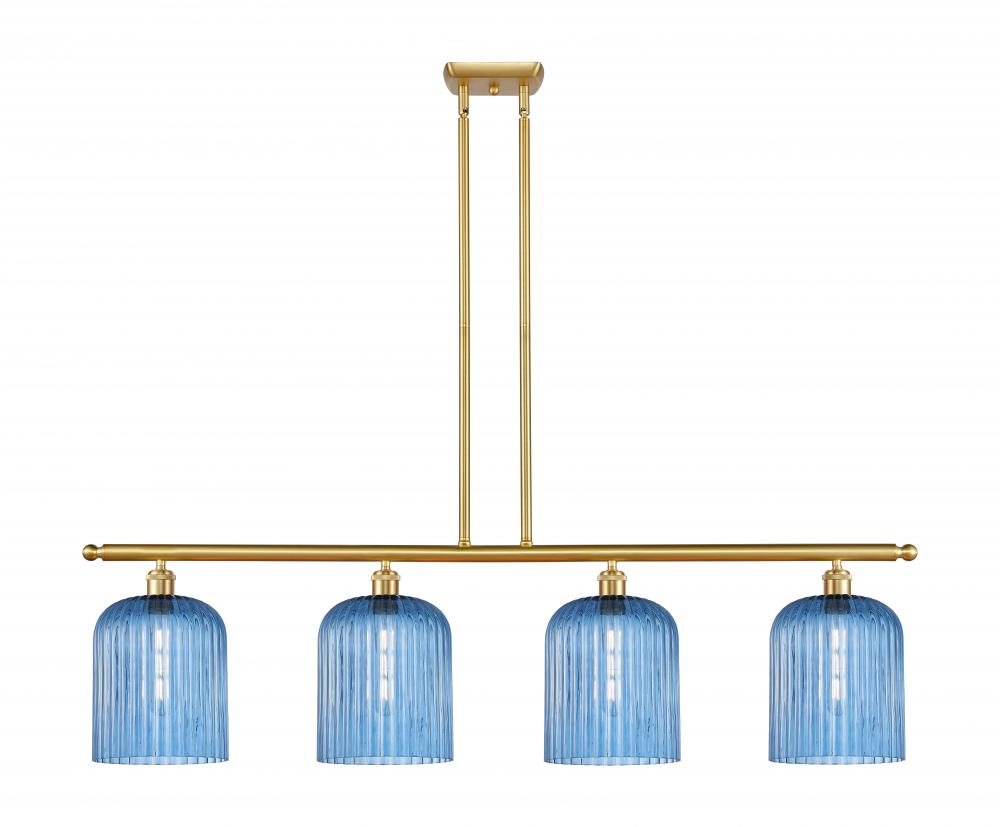 Bridal Veil - 4 Light - 48 inch - Satin Gold - Stem hung - Island Light