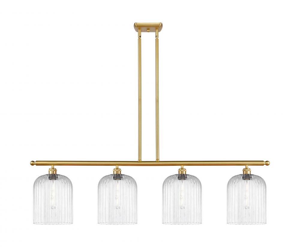 Bridal Veil - 4 Light - 48 inch - Satin Gold - Stem hung - Island Light