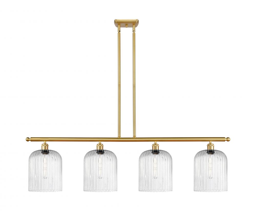 Bridal Veil - 4 Light - 48 inch - Satin Gold - Stem hung - Island Light