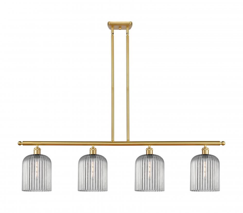 Bridal Veil - 4 Light - 48 inch - Satin Gold - Stem hung - Island Light