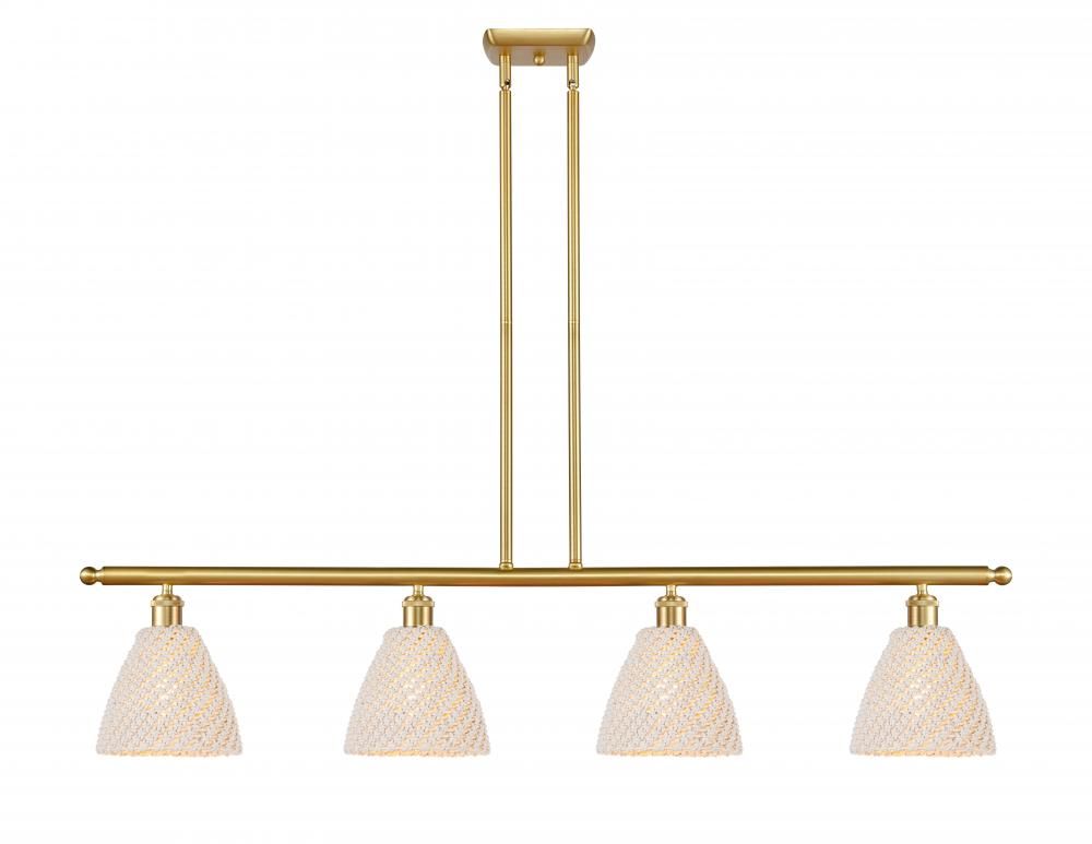 Bristol Natural - 4 Light - 48 inch - Satin Gold - Cord hung - Island Light