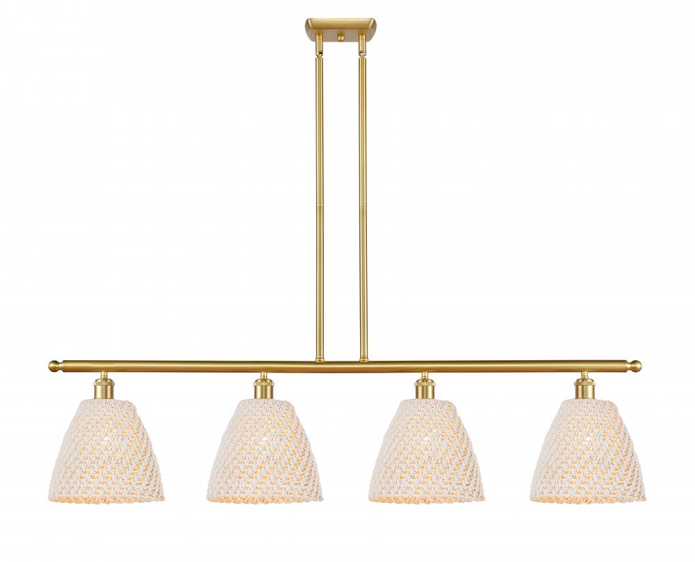 Bristol Natural - 4 Light - 48 inch - Satin Gold - Cord hung - Island Light