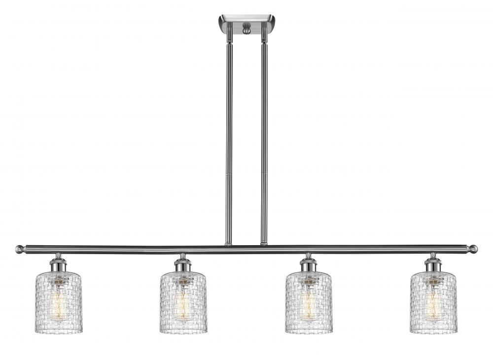 Cobbleskill - 4 Light - 48 inch - Brushed Satin Nickel - Stem hung - Island Light