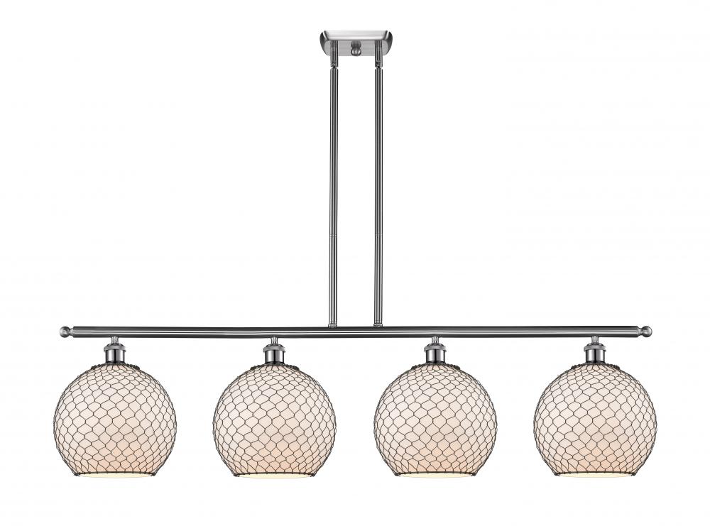 Large Farmhouse Chicken Wire 4 Light Island Light