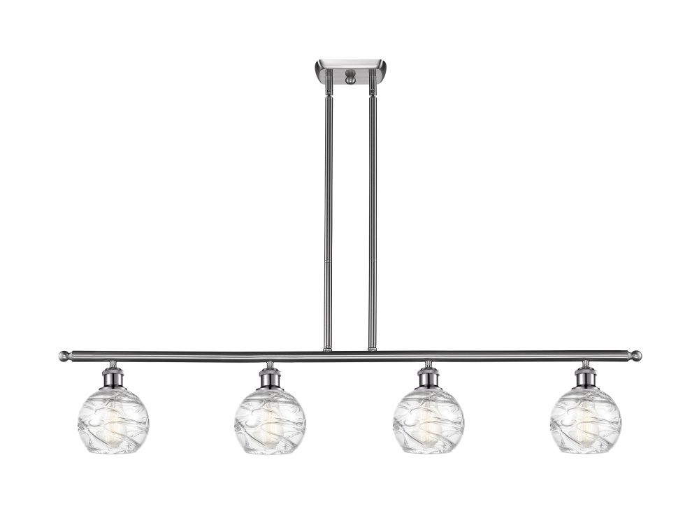 Athens Deco Swirl - 4 Light - 48 inch - Brushed Satin Nickel - Stem Hung - Island Light