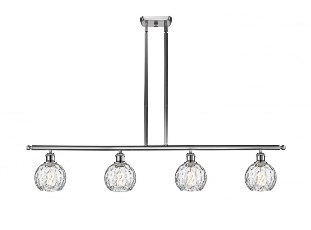 Athens Water Glass - 4 Light - 48 inch - Brushed Satin Nickel - Stem hung - Island Light