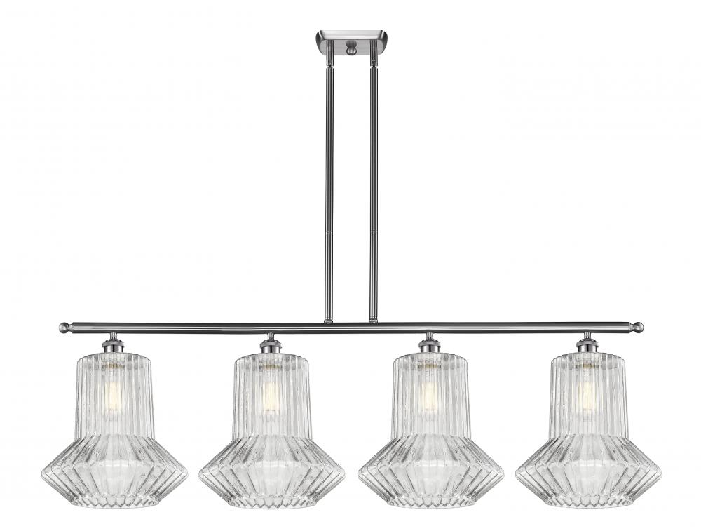 Springwater - 4 Light - 50 inch - Brushed Satin Nickel - Stem hung - Island Light