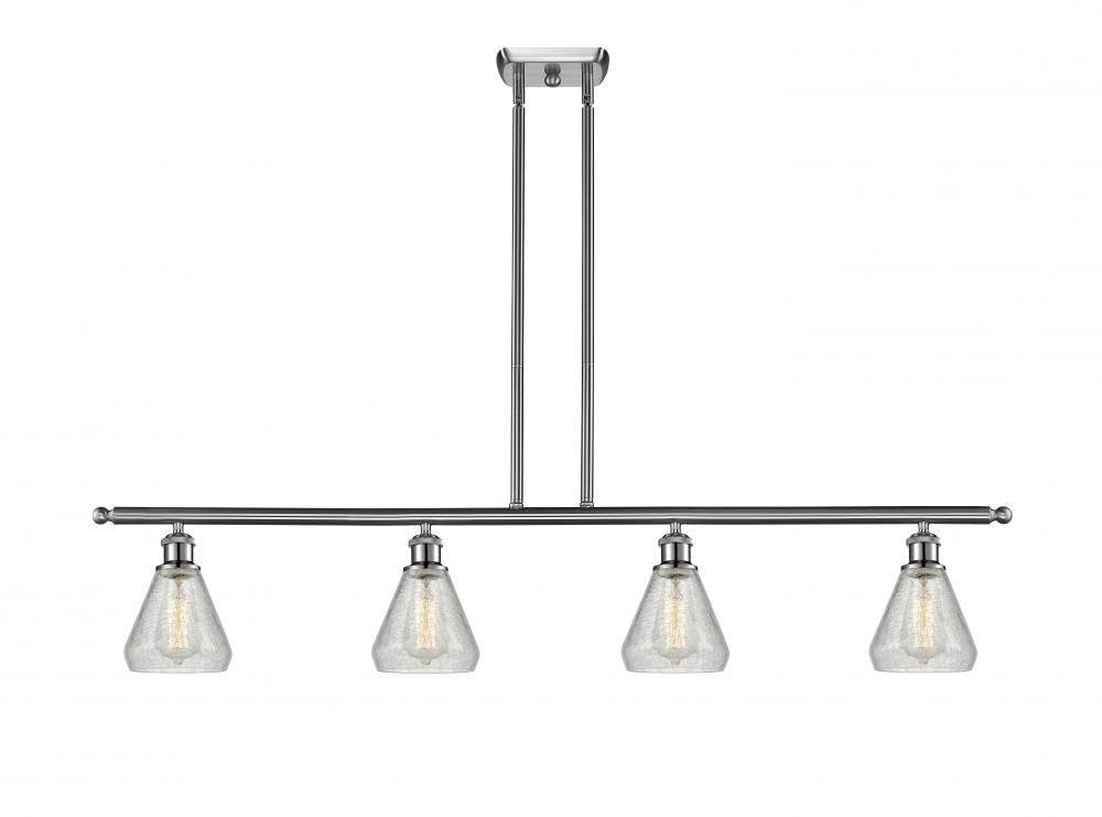 Conesus - 4 Light - 48 inch - Brushed Satin Nickel - Stem hung - Island Light