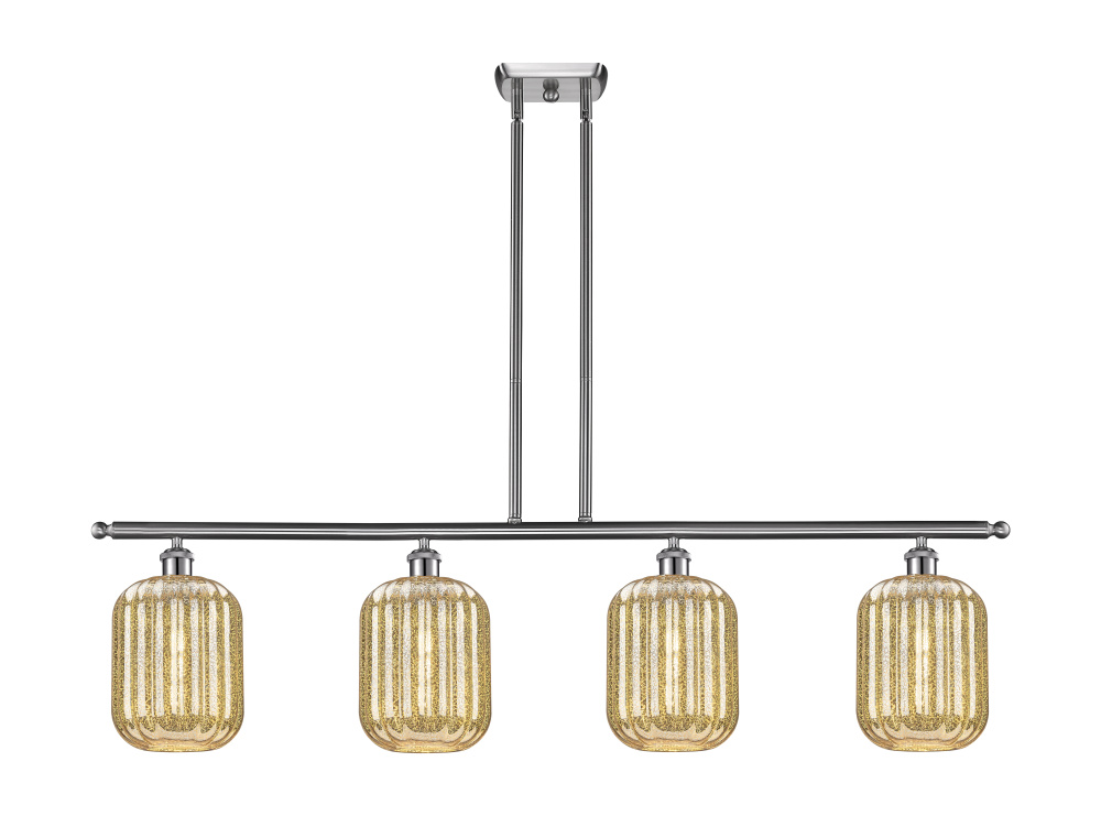 Preston Cylinder - 4 Light - 48 inch - Brushed Satin Nickel - Stem Hung - Island Light