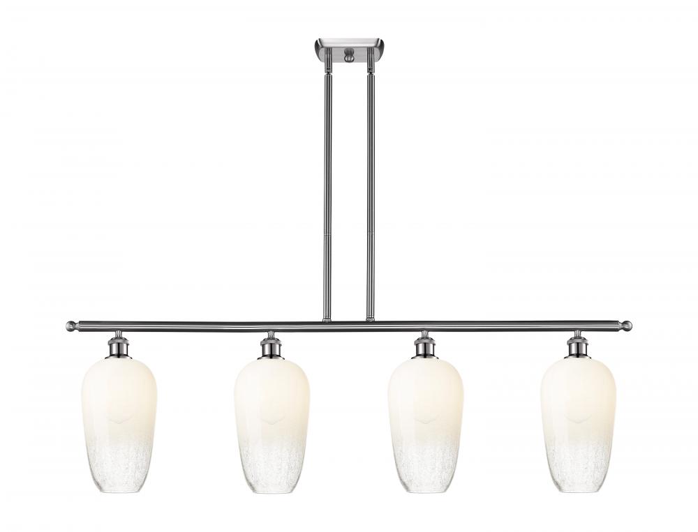 Brookhaven Flute - 4 Light - 48 inch - Brushed Satin Nickel - Stem Hung - Island Light