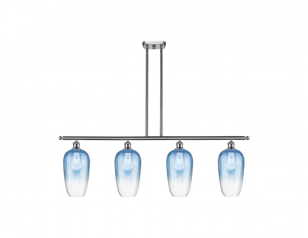 Brookhaven Flute - 4 Light - 48 inch - Brushed Satin Nickel - Stem Hung - Island Light