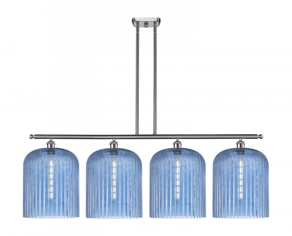 Bridal Veil - 4 Light - 48 inch - Brushed Satin Nickel - Stem hung - Island Light