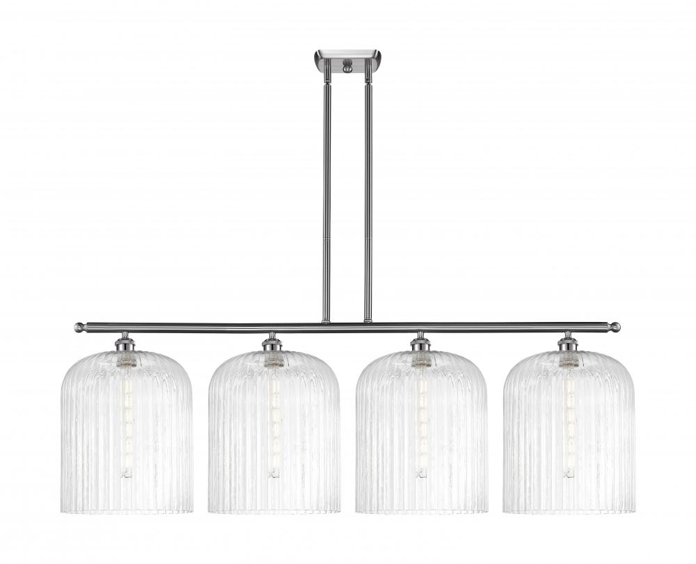 Bridal Veil - 4 Light - 48 inch - Brushed Satin Nickel - Stem hung - Island Light