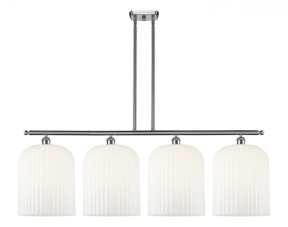 Bridal Veil - 4 Light - 48 inch - Brushed Satin Nickel - Stem hung - Island Light