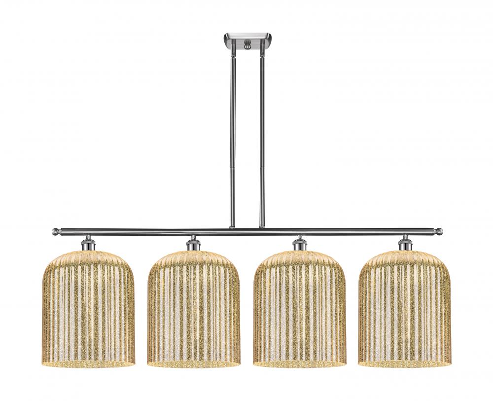 Bridal Veil - 4 Light - 48 inch - Brushed Satin Nickel - Stem hung - Island Light