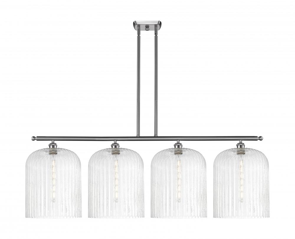 Bridal Veil - 4 Light - 48 inch - Brushed Satin Nickel - Stem hung - Island Light