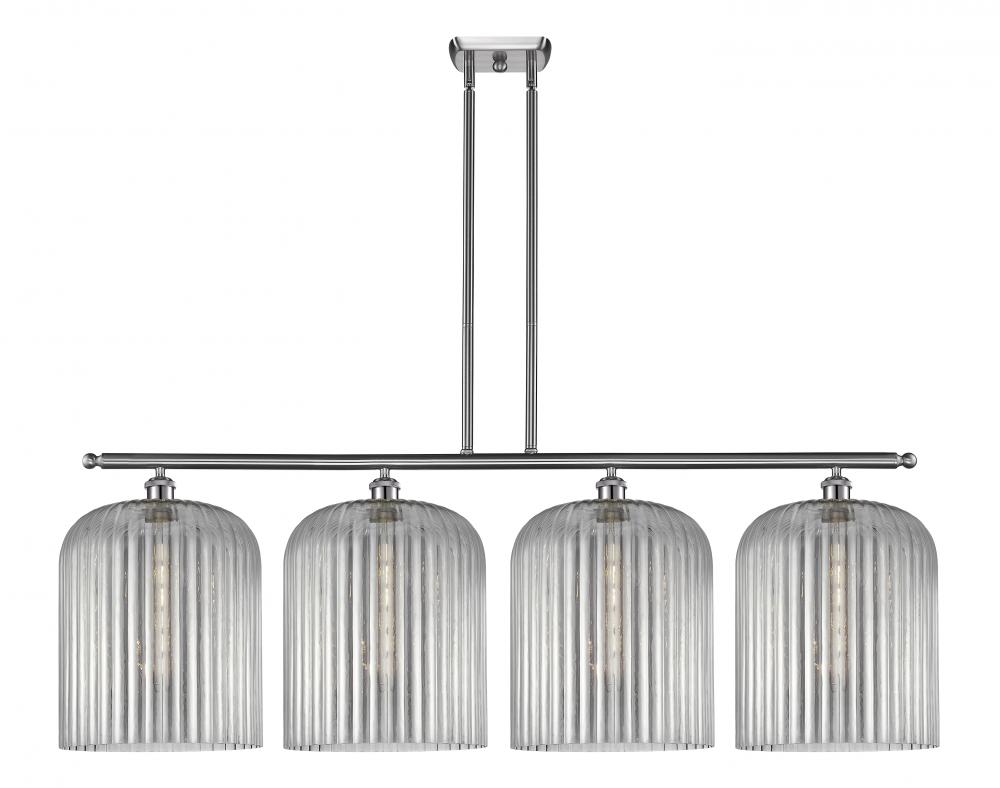 Bridal Veil - 4 Light - 48 inch - Brushed Satin Nickel - Stem hung - Island Light