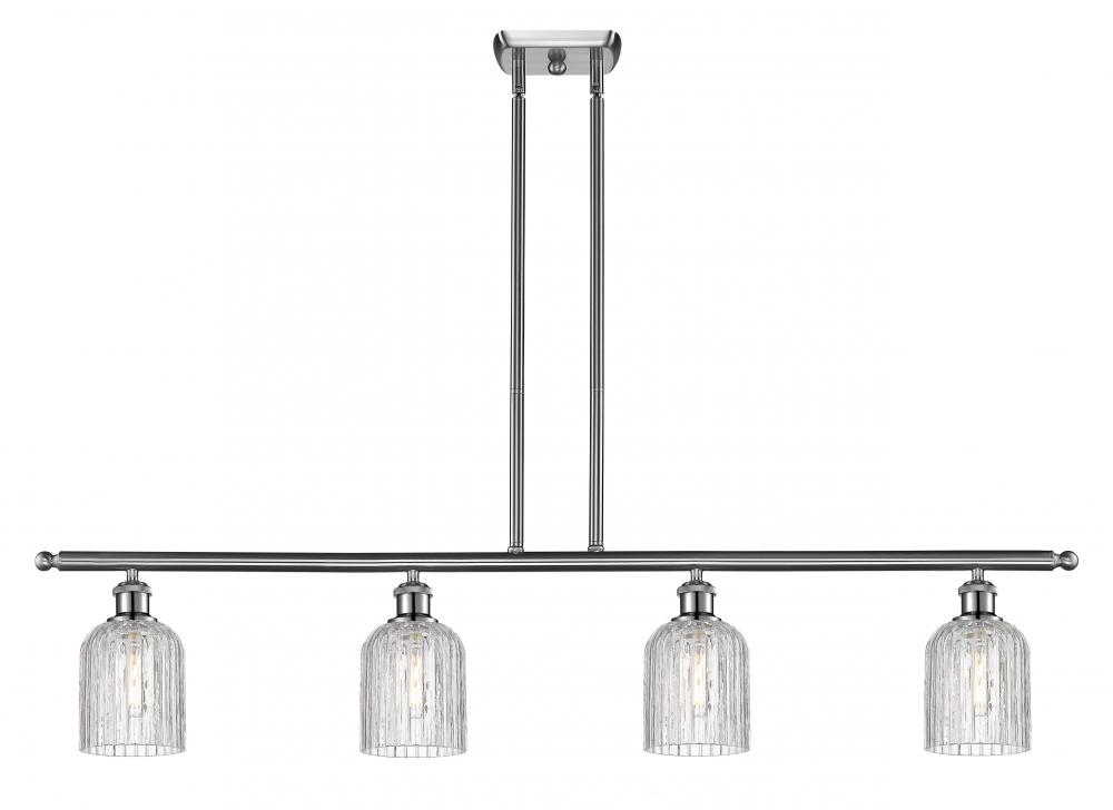 Bridal Veil - 4 Light - 48 inch - Brushed Satin Nickel - Stem hung - Island Light