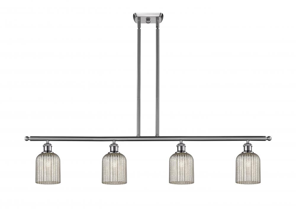 Bridal Veil - 4 Light - 48 inch - Brushed Satin Nickel - Stem hung - Island Light