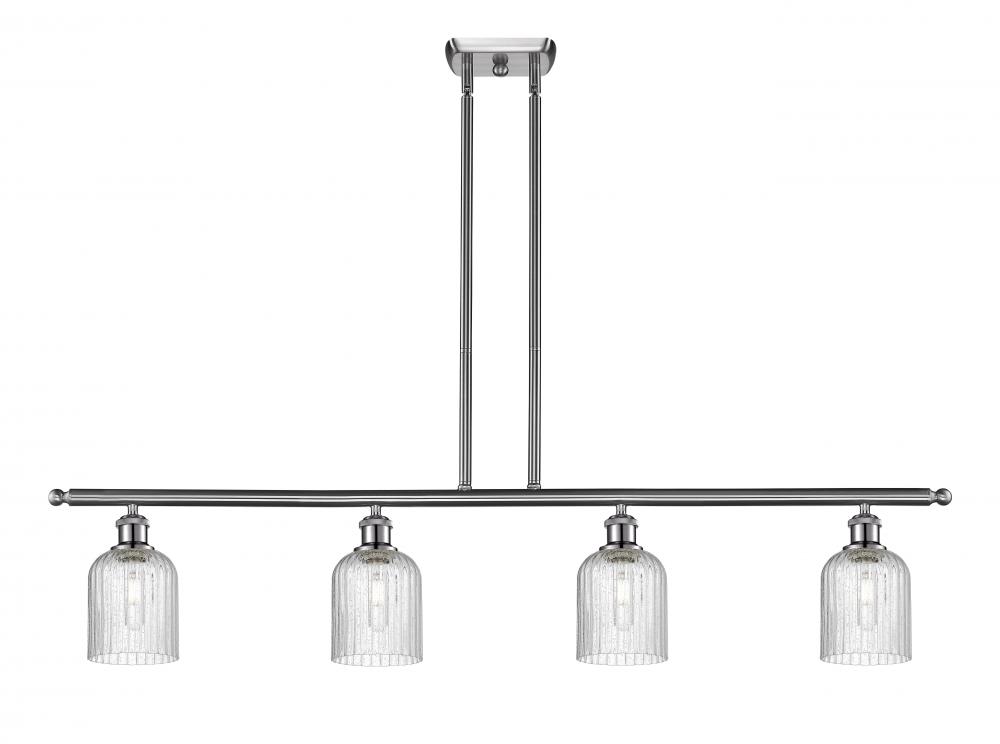 Bridal Veil - 4 Light - 48 inch - Brushed Satin Nickel - Stem hung - Island Light