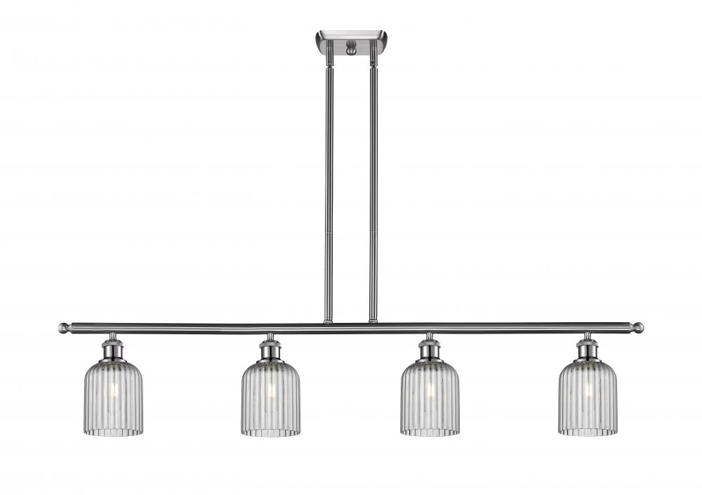 Bridal Veil - 4 Light - 48 inch - Brushed Satin Nickel - Stem hung - Island Light