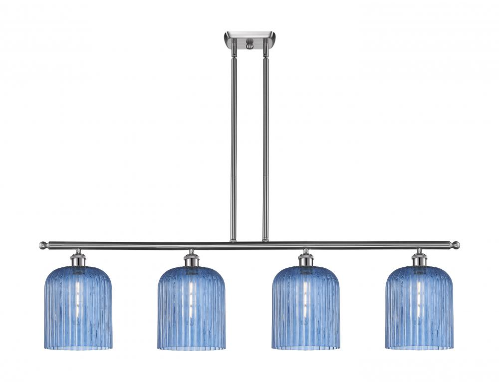 Bridal Veil - 4 Light - 48 inch - Brushed Satin Nickel - Stem hung - Island Light