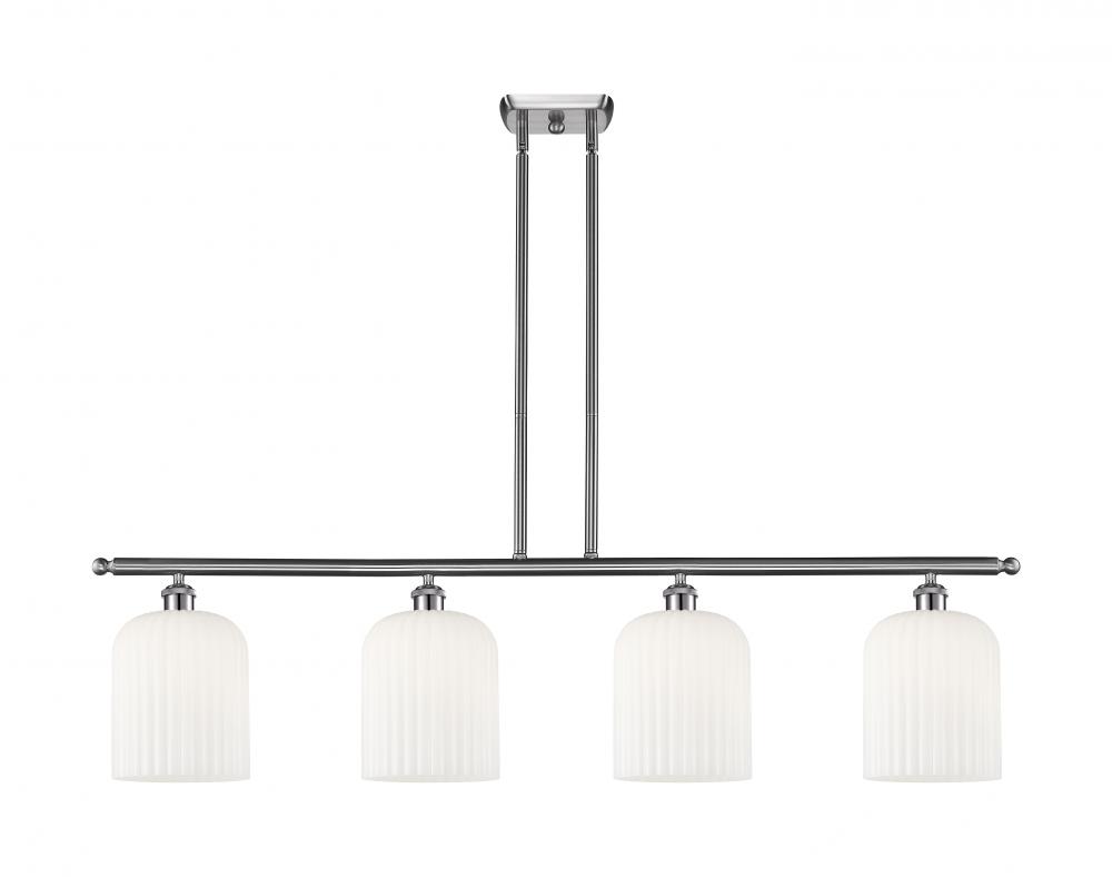 Bridal Veil - 4 Light - 48 inch - Brushed Satin Nickel - Stem hung - Island Light