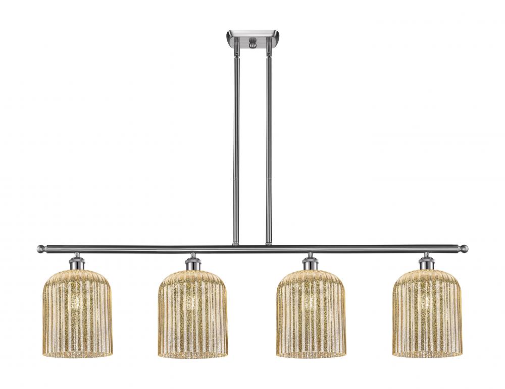 Bridal Veil - 4 Light - 48 inch - Brushed Satin Nickel - Stem hung - Island Light