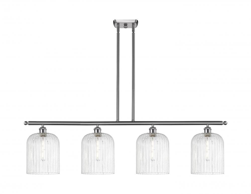 Bridal Veil - 4 Light - 48 inch - Brushed Satin Nickel - Stem hung - Island Light