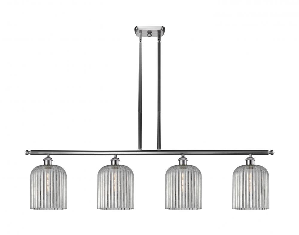 Bridal Veil - 4 Light - 48 inch - Brushed Satin Nickel - Stem hung - Island Light