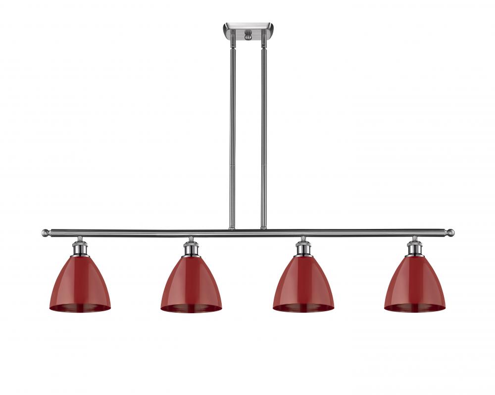 Plymouth - 4 Light - 48 inch - Brushed Satin Nickel - Stem hung - Island Light