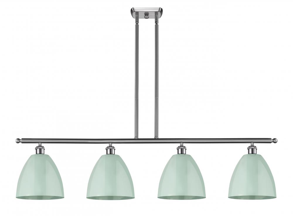 Plymouth - 4 Light - 48 inch - Brushed Satin Nickel - Stem hung - Island Light