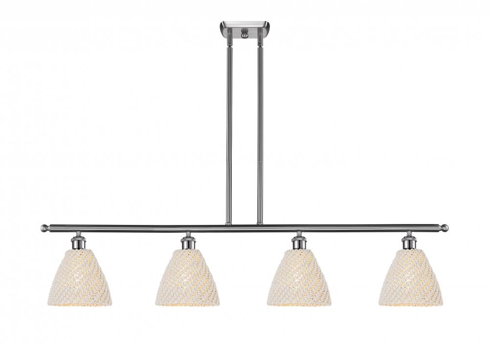 Bristol Natural - 4 Light - 48 inch - Brushed Satin Nickel - Cord hung - Island Light