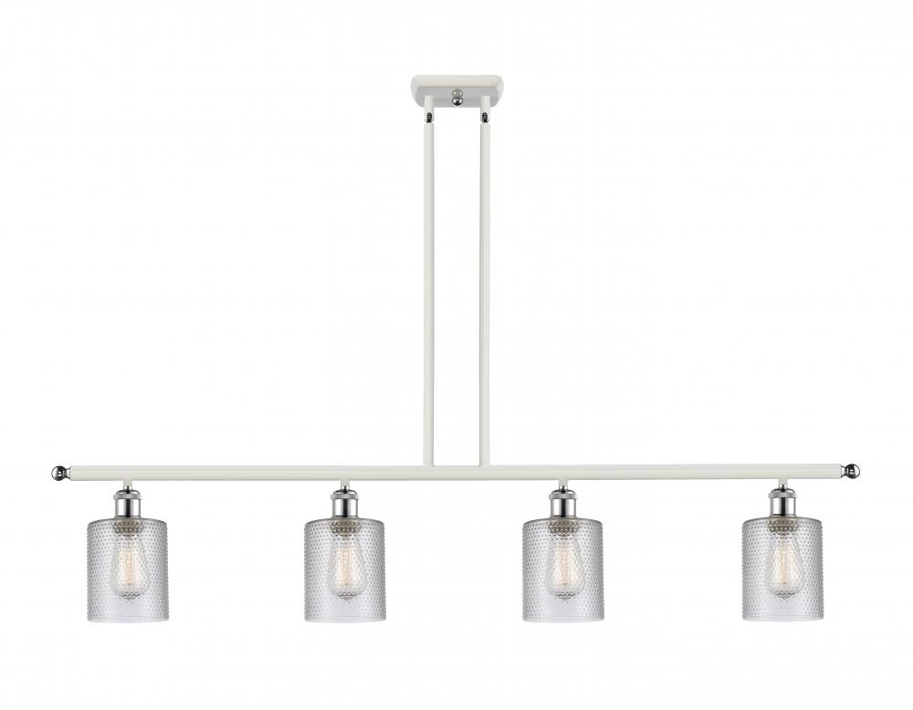 Cobbleskill - 4 Light - 48 inch - White Polished Chrome - Stem hung - Island Light