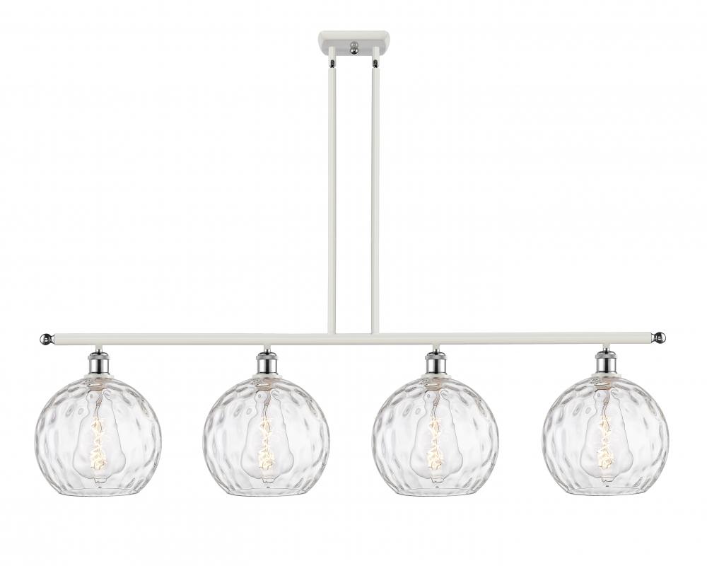 Athens Water Glass - 4 Light - 48 inch - White Polished Chrome - Stem hung - Island Light