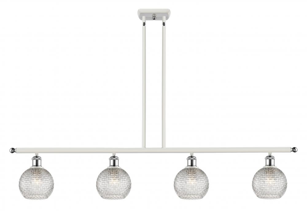 Athens - 4 Light - 48 inch - White Polished Chrome - Stem hung - Island Light
