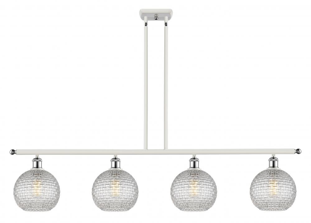 Athens - 4 Light - 48 inch - White Polished Chrome - Stem hung - Island Light