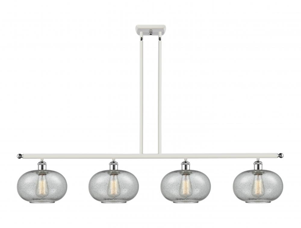 Gorham - 4 Light - 48 inch - White Polished Chrome - Stem hung - Island Light