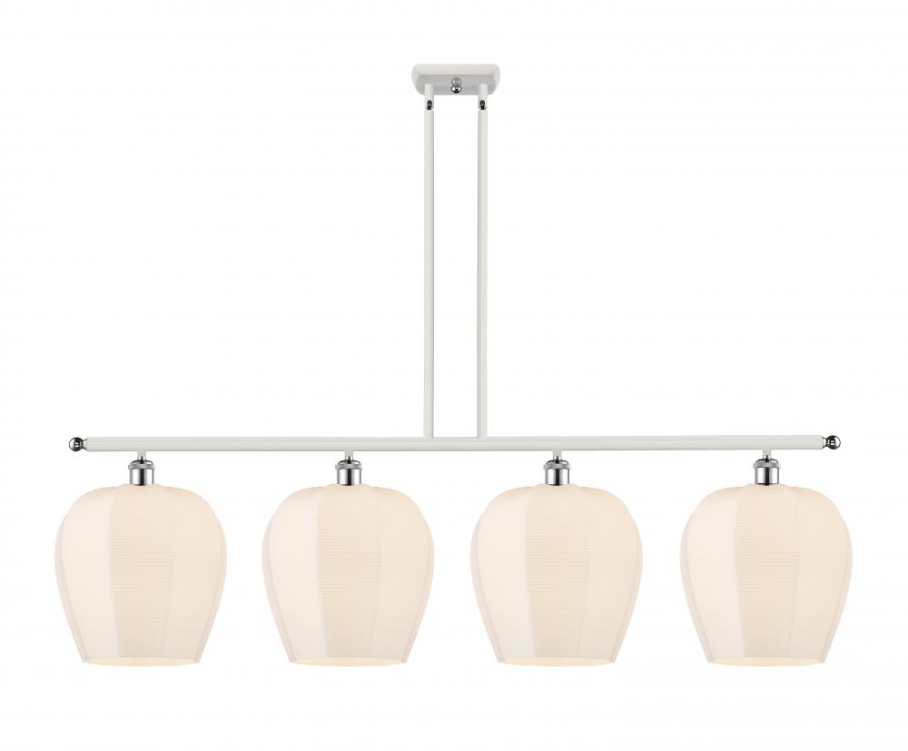 Norfolk - 4 Light - 50 inch - White Polished Chrome - Stem hung - Island Light