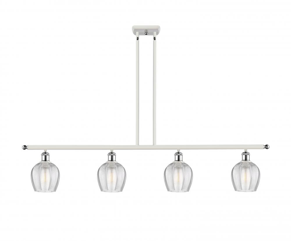 Norfolk - 4 Light - 48 inch - White Polished Chrome - Stem hung - Island Light