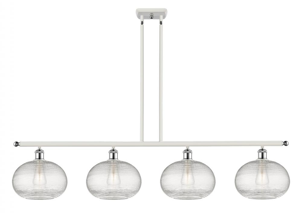 Ithaca - 4 Light - 48 inch - White Polished Chrome - Stem hung - Island Light