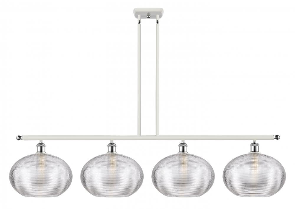 Ithaca - 4 Light - 50 inch - White Polished Chrome - Stem hung - Island Light