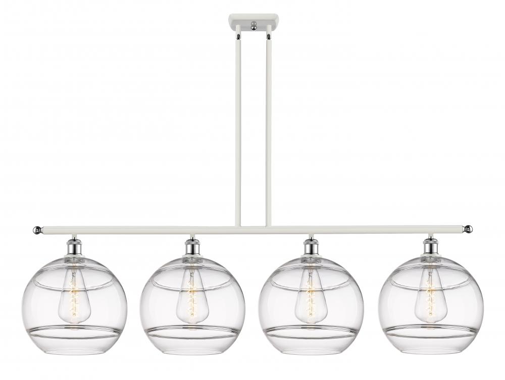 Rochester - 4 Light - 50 inch - White Polished Chrome - Stem hung - Island Light