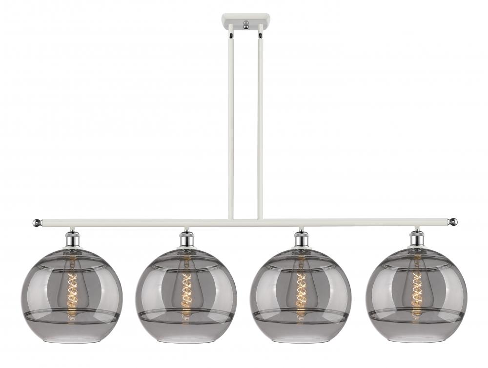 Rochester - 4 Light - 50 inch - White Polished Chrome - Stem hung - Island Light